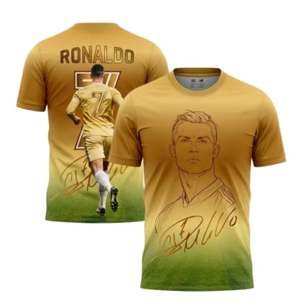 Ronaldo Golden Design Football Shirt