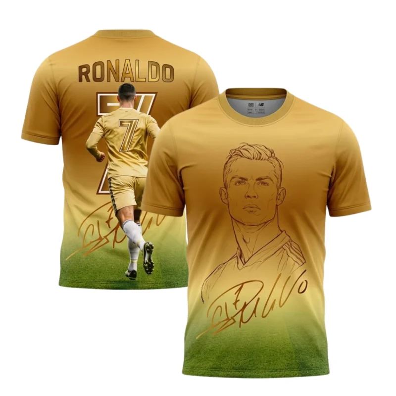 Ronaldo Golden Design Football Shirt