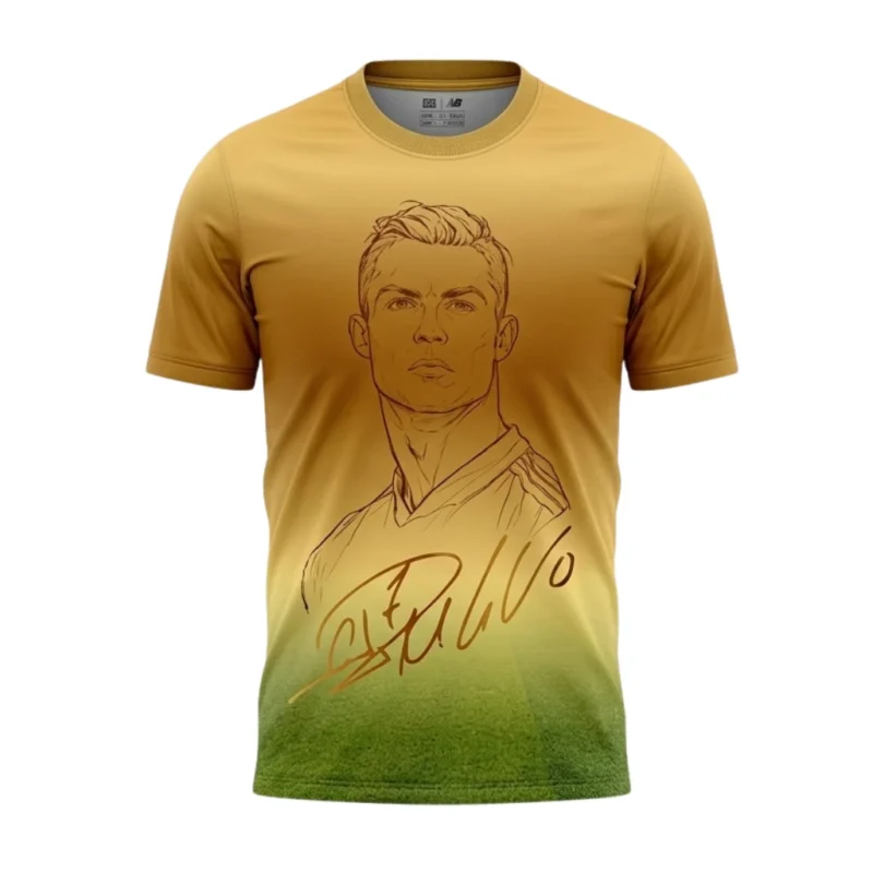 Ronaldo Golden Design Football Shirt front view