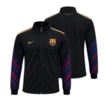 FC Barcelona Black Track Jacket – Black, Blue & Gold Zipper