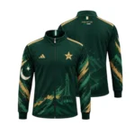 Pakistan Green Sports Jacket - Gold & Green Zipper