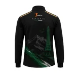 Pakistan Heritage Black Track Jacket – Green & White Zipper - Image 3