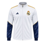 Real Madrid Track Jacket – Blue, Gold & White Zipper - Image 3